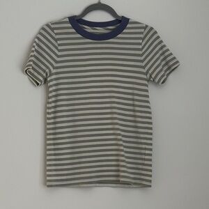 Madewell Striped Short Sleeve Tee - Green and Blue
